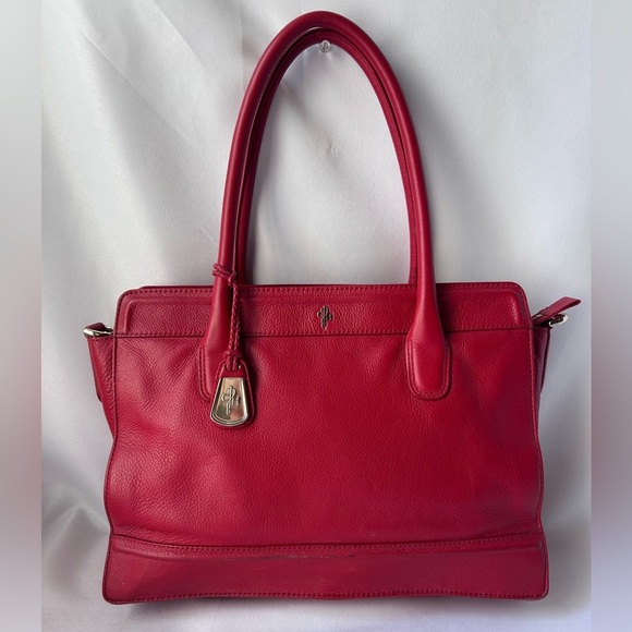 Cole Haan red leather tote bag - Picture 1 of 10